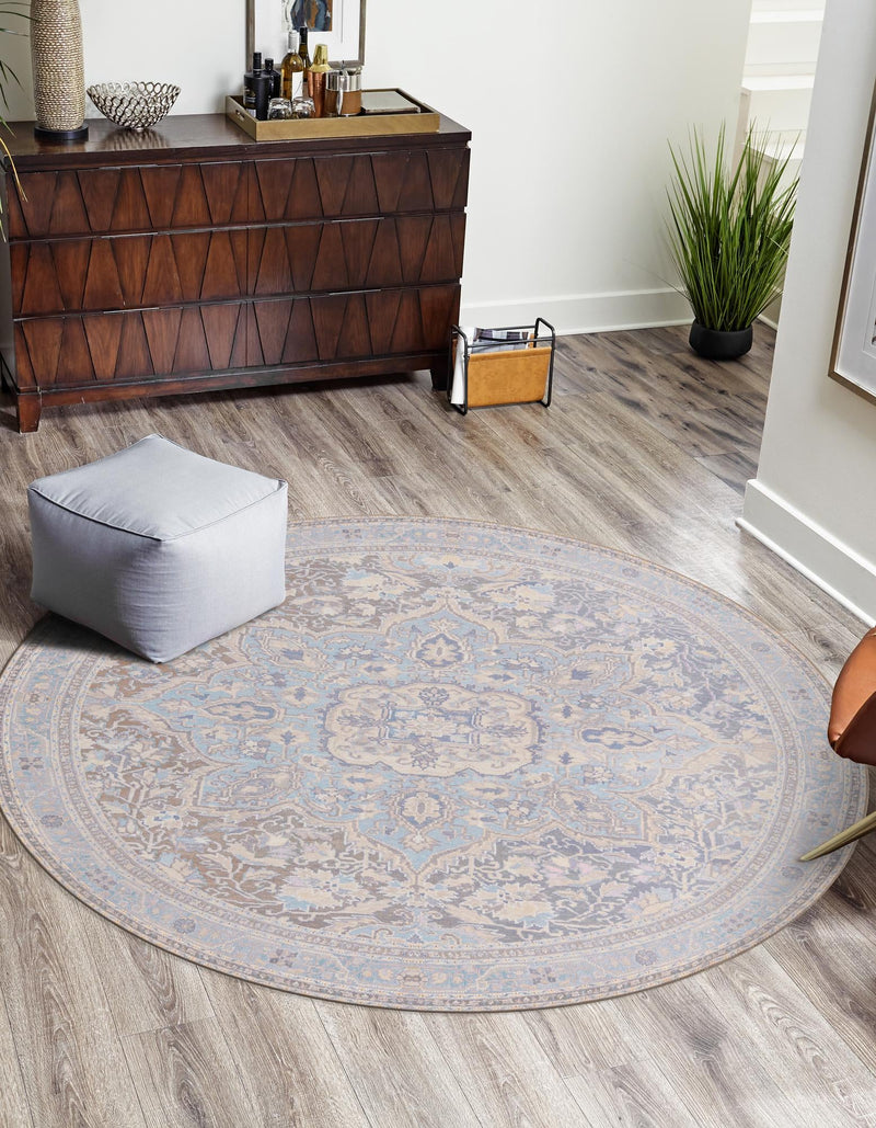 Heritage Elegance Collection Area Rug -  Schonbrunn Round Cream  lifestyle 30