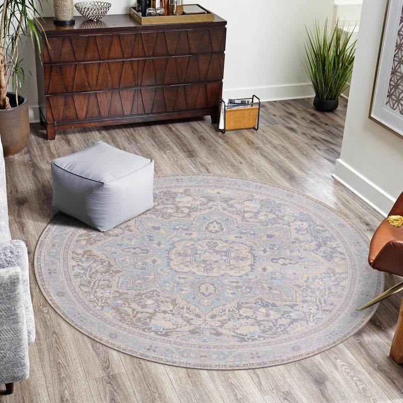 Heritage Elegance Collection Area Rug -  Schonbrunn Round Cream  lifestyle 59