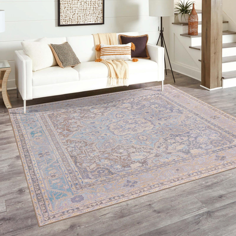 Heritage Elegance Collection Area Rug -  Schonbrunn Square Cream  lifestyle 60