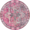 Heritage Elegance Collection Area Rug -  Windsor (Pink) Round Pink  lifestyle 17