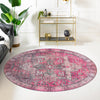 Heritage Elegance Collection Area Rug -  Windsor (Pink) Round Pink  lifestyle 69