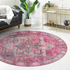 Heritage Elegance Collection Area Rug -  Windsor (Pink) Round Pink  lifestyle 73