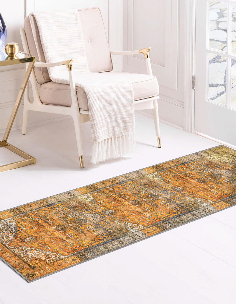Heritage Elegance Collection Area Rug -  Windsor (Yellow) Runner Yellow  lifestyle 25