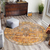 Heritage Elegance Collection Area Rug -  Windsor (Yellow) Round Yellow  lifestyle 68