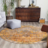 Heritage Elegance Collection Area Rug -  Windsor (Yellow) Round Yellow  lifestyle 71