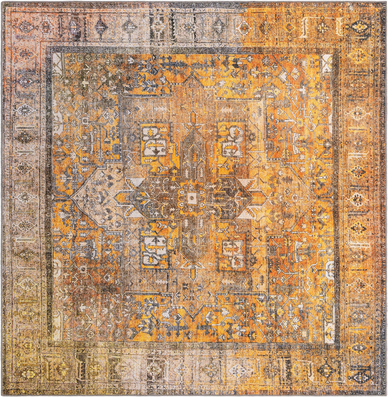 Heritage Elegance Collection Area Rug -  Windsor (Yellow) Square Yellow  lifestyle 19