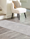 Heritage Elegance Collection Area Rug -  Windsor (Gray) Runner Gray  lifestyle 25