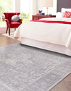 Heritage Elegance Collection Area Rug -  Windsor (Gray) Square Gray  lifestyle 27
