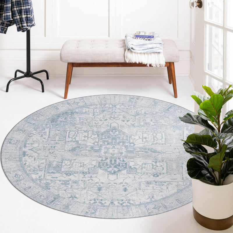 Heritage Elegance Collection Area Rug -  Windsor (Ivory) Round Ivory  lifestyle 69