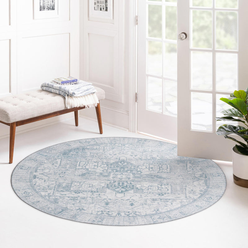 Heritage Elegance Collection Area Rug -  Windsor (Ivory) Round Ivory  lifestyle 73