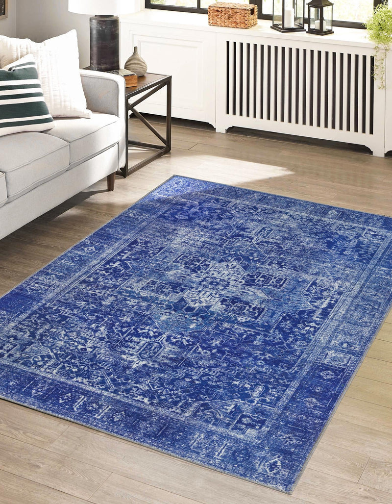 Heritage Elegance Collection Area Rug -  Windsor (Navy Blue) Rectangle Navy Blue  lifestyle 2