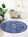 Heritage Elegance Collection Area Rug -  Windsor (Navy Blue) Round Navy Blue  lifestyle 21