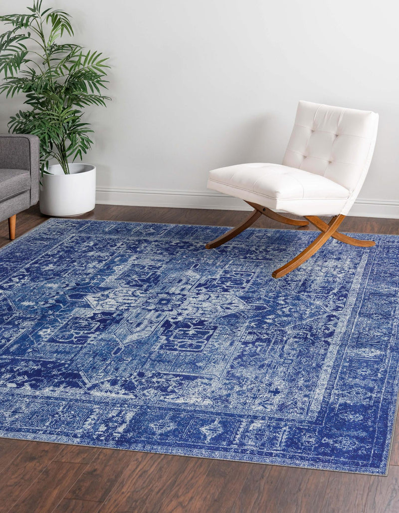 Heritage Elegance Collection Area Rug -  Windsor (Navy Blue) Square Navy Blue  lifestyle 22