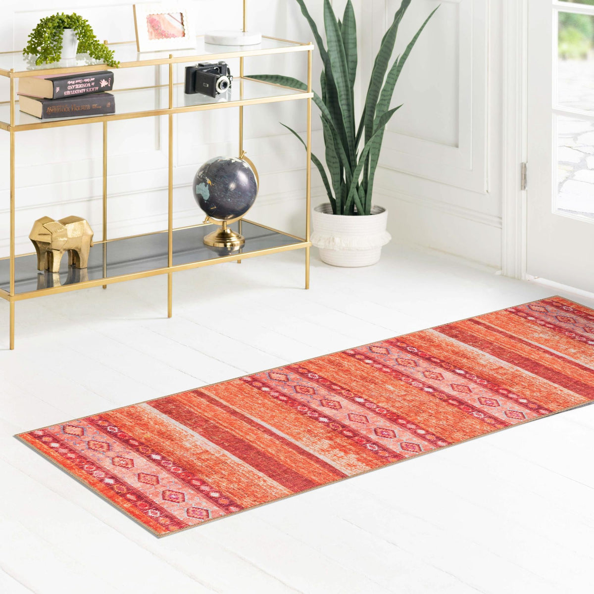 Heritage Elegance Collection Area Rug -  Edinburgh Runner Rust Red  lifestyle 106