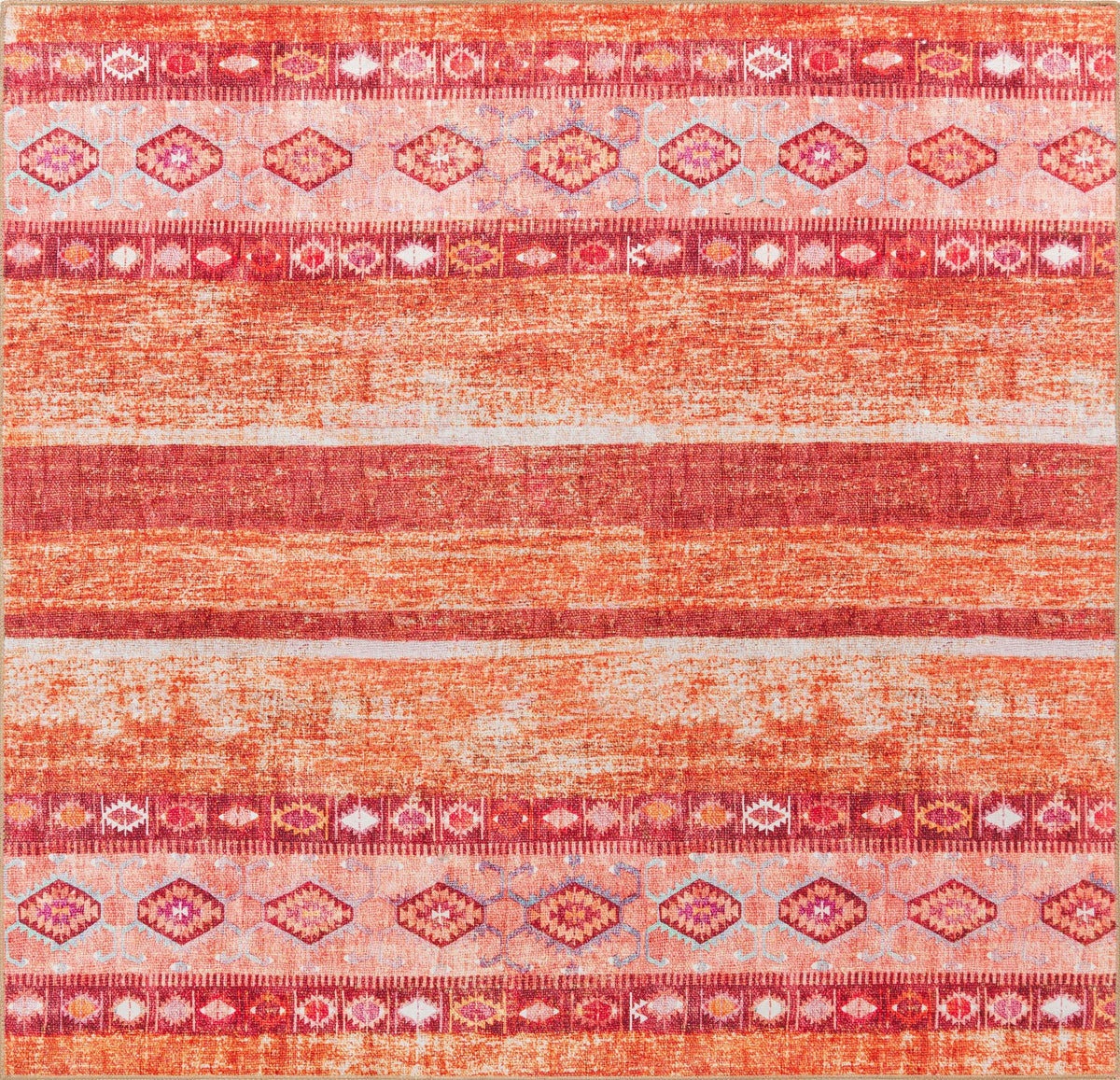Heritage Elegance Collection Area Rug -  Edinburgh Square Rust Red  lifestyle 85