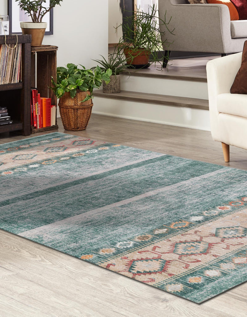 Heritage Elegance Collection Area Rug -  Edinburgh Rectangle Green  lifestyle 8