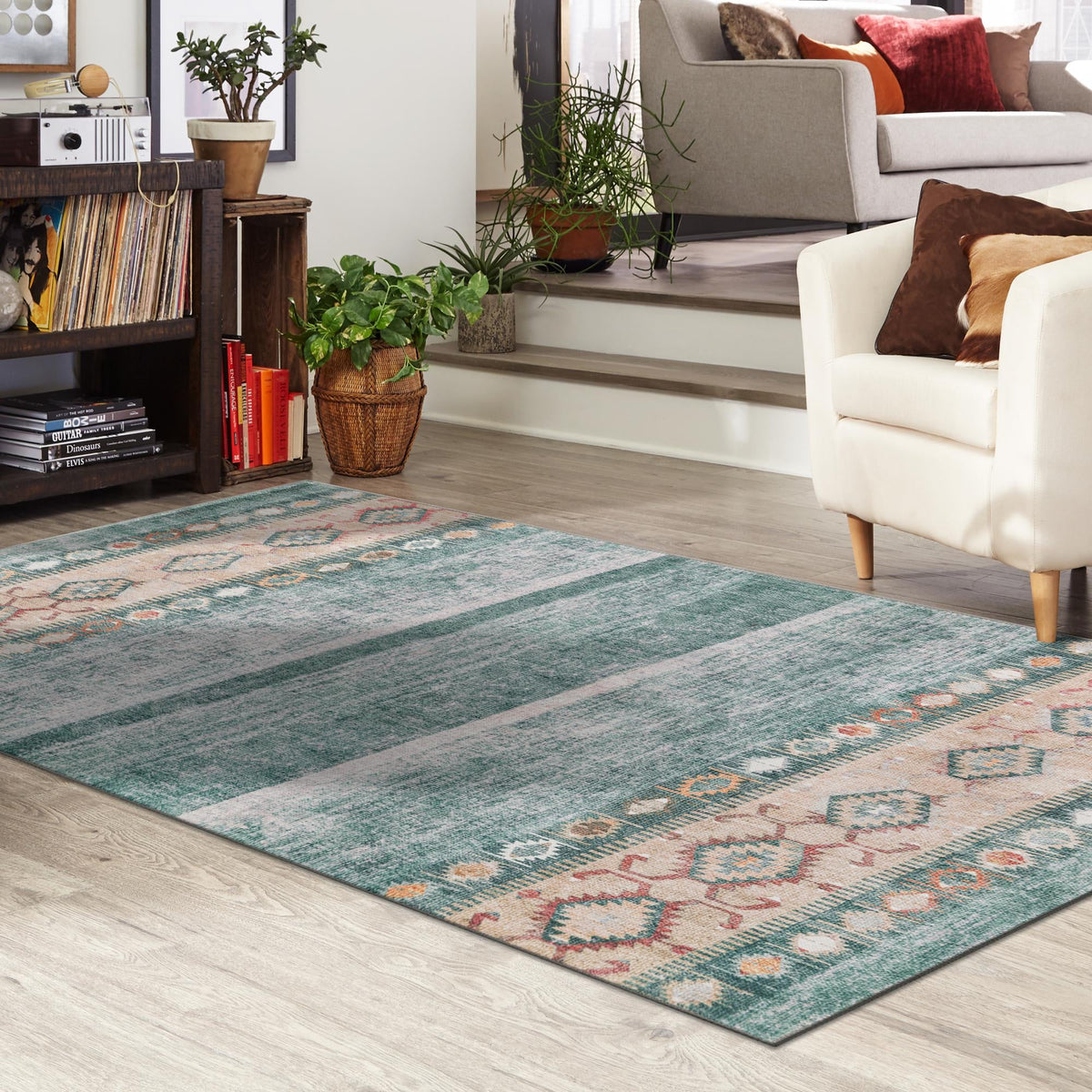 Heritage Elegance Collection Area Rug -  Edinburgh Rectangle Green  lifestyle 44
