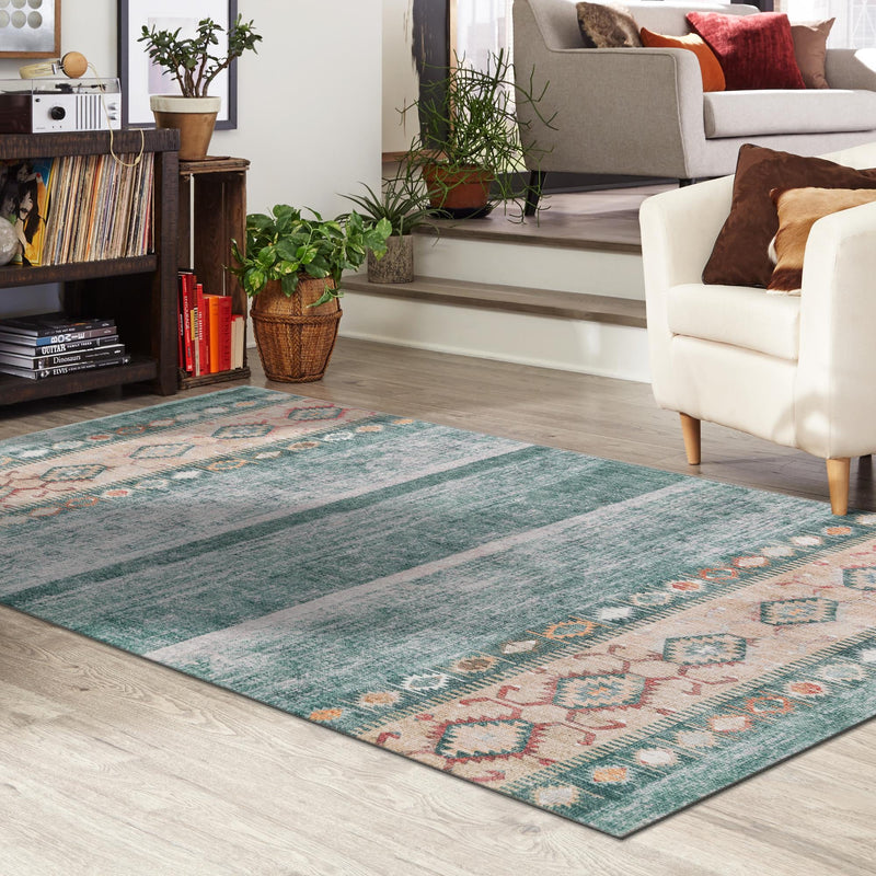 Heritage Elegance Collection Area Rug -  Edinburgh Rectangle Green  lifestyle 44