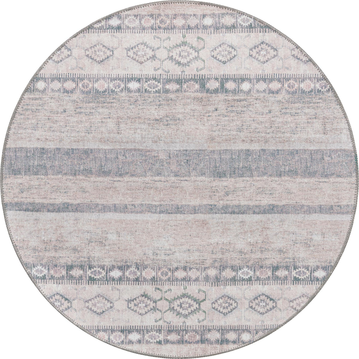 Heritage Elegance Collection Area Rug -  Edinburgh Round Gray  lifestyle 88