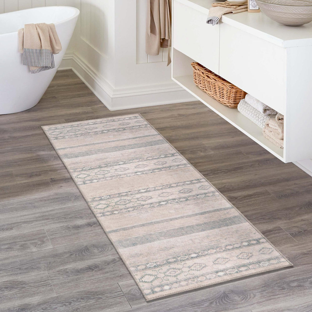 Heritage Elegance Collection Area Rug -  Edinburgh Runner Gray  lifestyle 111