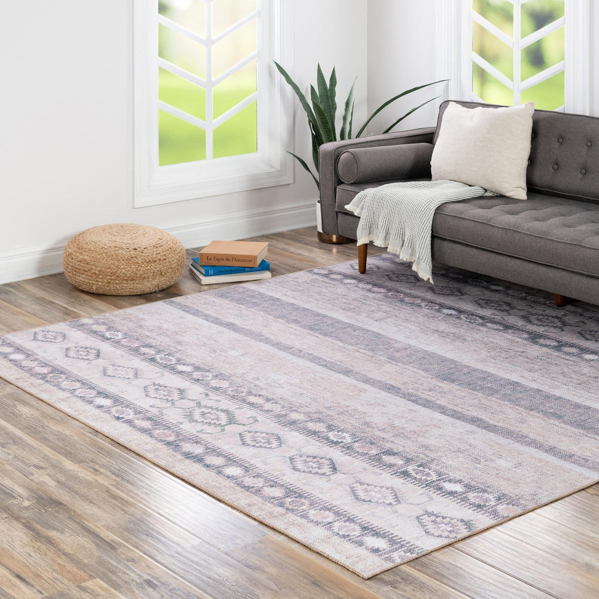 Heritage Elegance Collection Area Rug -  Edinburgh Square Gray  lifestyle 116