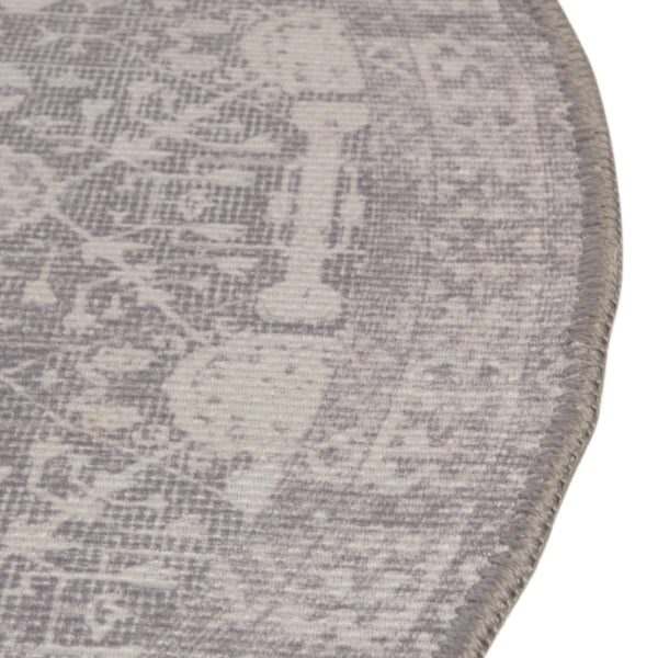 Heritage Elegance Collection Area Rug -  Chatsworth Round Gray  lifestyle 60