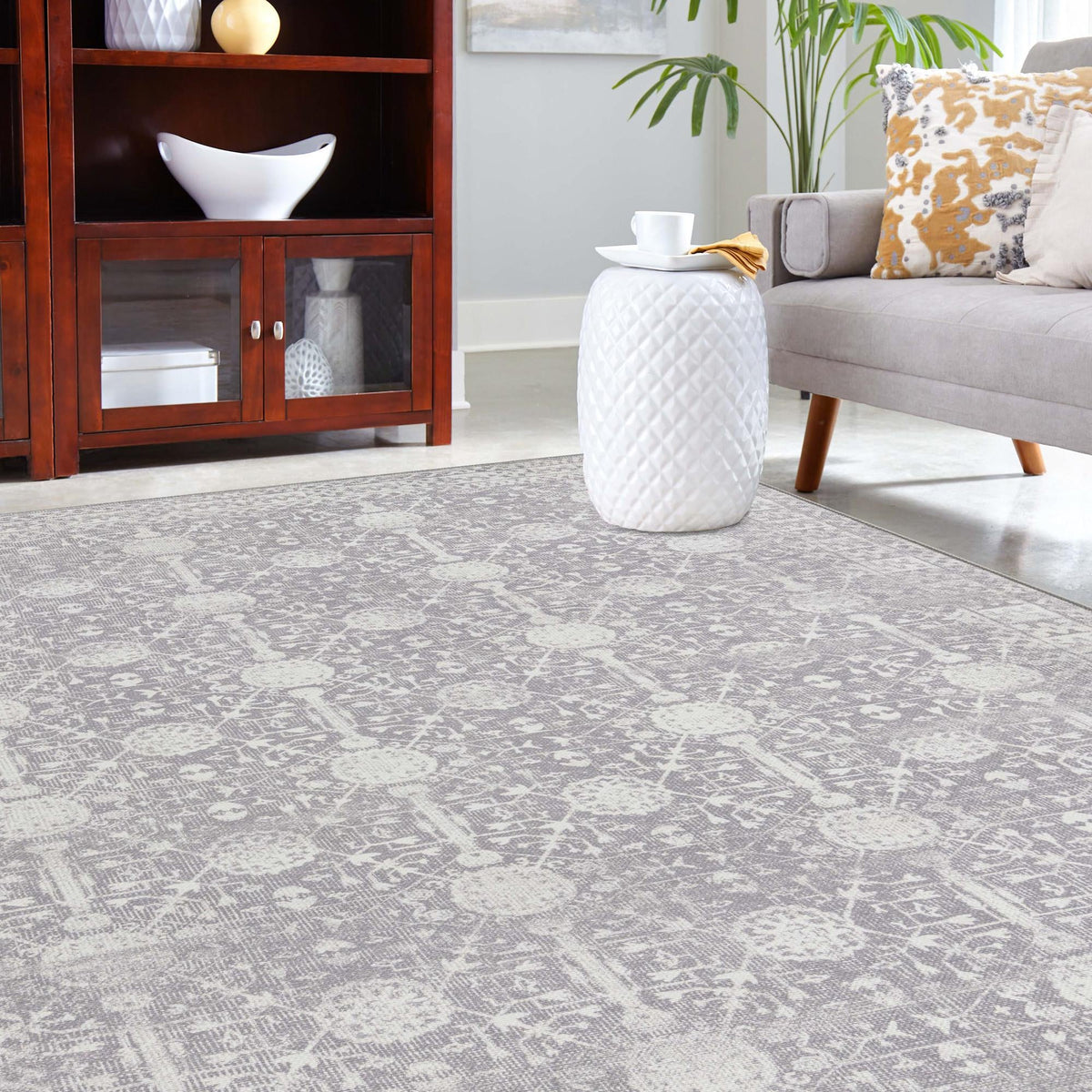 Heritage Elegance Collection Area Rug -  Chatsworth Rectangle Gray  lifestyle 36