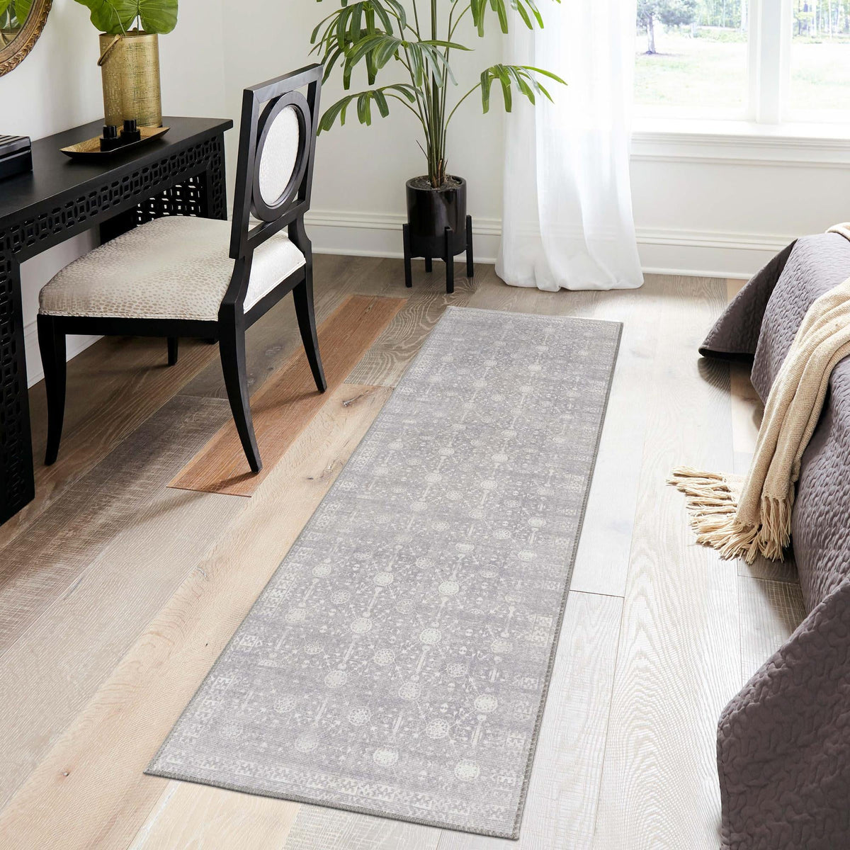 Heritage Elegance Collection Area Rug -  Chatsworth Runner Gray  lifestyle 88