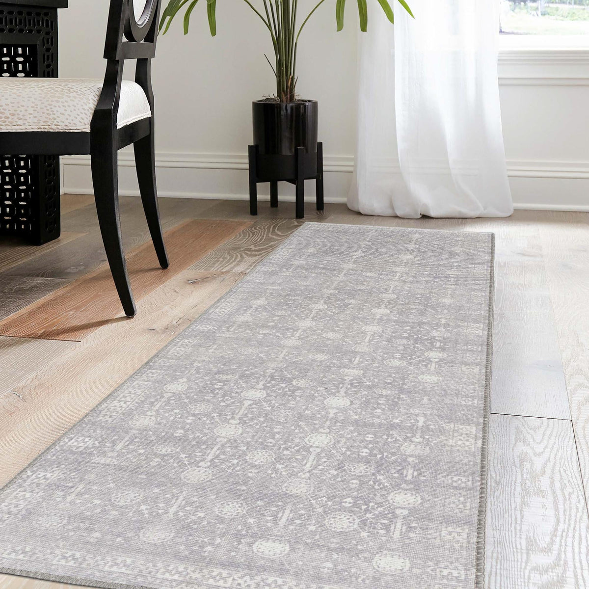 Heritage Elegance Collection Area Rug -  Chatsworth Runner Gray  lifestyle 100
