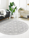 Heritage Elegance Collection Area Rug -  Chatsworth Round Gray  lifestyle 45