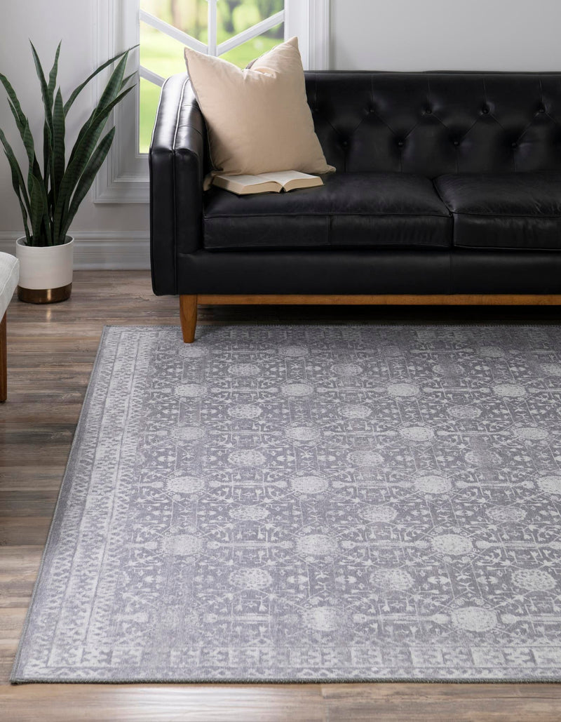 Heritage Elegance Collection Area Rug -  Chatsworth Square Gray  lifestyle 49