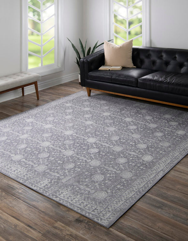 Heritage Elegance Collection Area Rug -  Chatsworth Square Gray  lifestyle 61