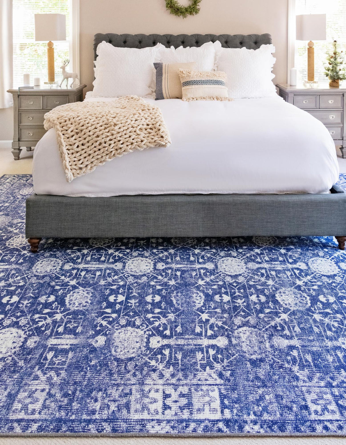 Heritage Elegance Collection Area Rug -  Chatsworth Rectangle Navy Blue  lifestyle 7