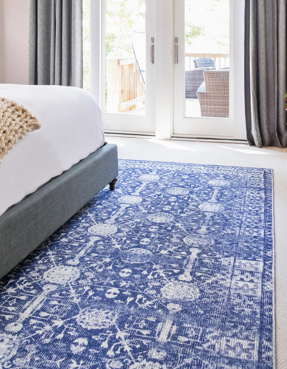 Heritage Elegance Collection Area Rug -  Chatsworth Rectangle Navy Blue  lifestyle 8
