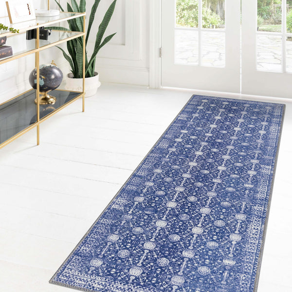 Heritage Elegance Collection Area Rug -  Chatsworth Runner Navy Blue  lifestyle 90