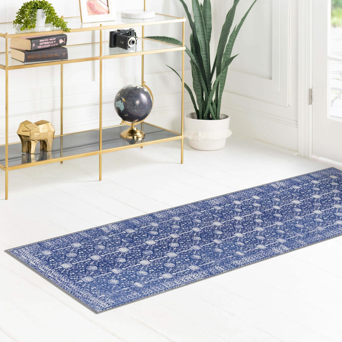 Heritage Elegance Collection Area Rug -  Chatsworth Runner Navy Blue  lifestyle 102