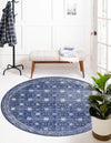 Heritage Elegance Collection Area Rug -  Chatsworth Round Navy Blue  lifestyle 51