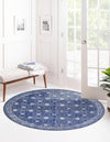 Heritage Elegance Collection Area Rug -  Chatsworth Round Navy Blue  lifestyle 63