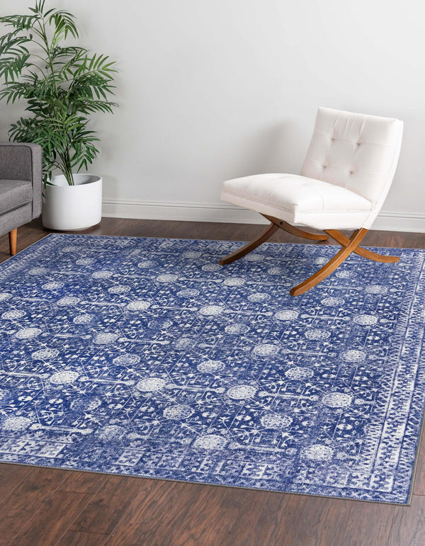 Heritage Elegance Collection Area Rug -  Chatsworth Square Navy Blue  lifestyle 41
