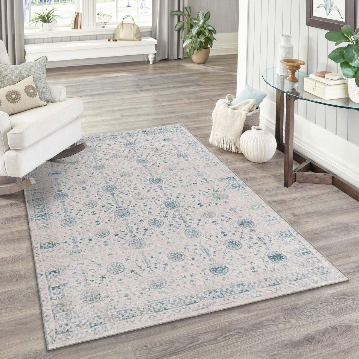 Heritage Elegance Collection Area Rug -  Chatsworth Rectangle Ivory  lifestyle 29
