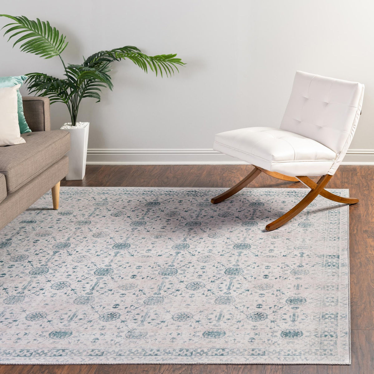 Heritage Elegance Collection Area Rug -  Chatsworth Square Ivory  lifestyle 92