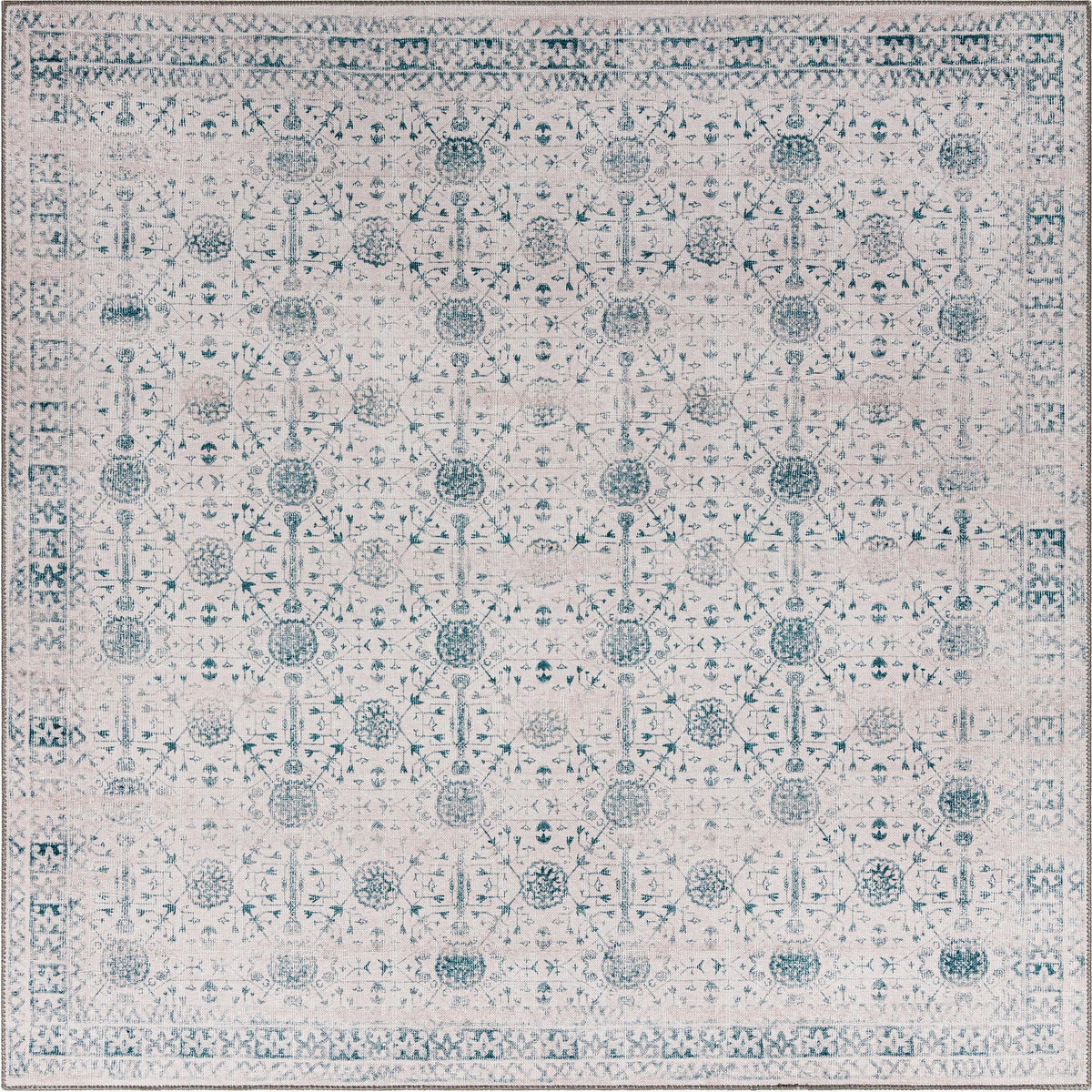 Heritage Elegance Collection Area Rug -  Chatsworth Square Ivory  lifestyle 71