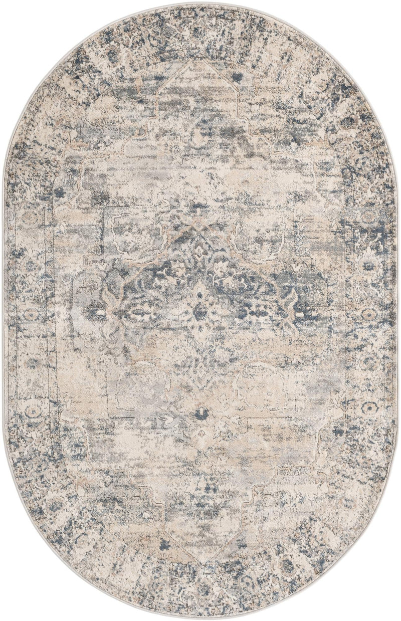Cascade Range Collection Area Rug -  Baker Oval Gray  lifestyle 39
