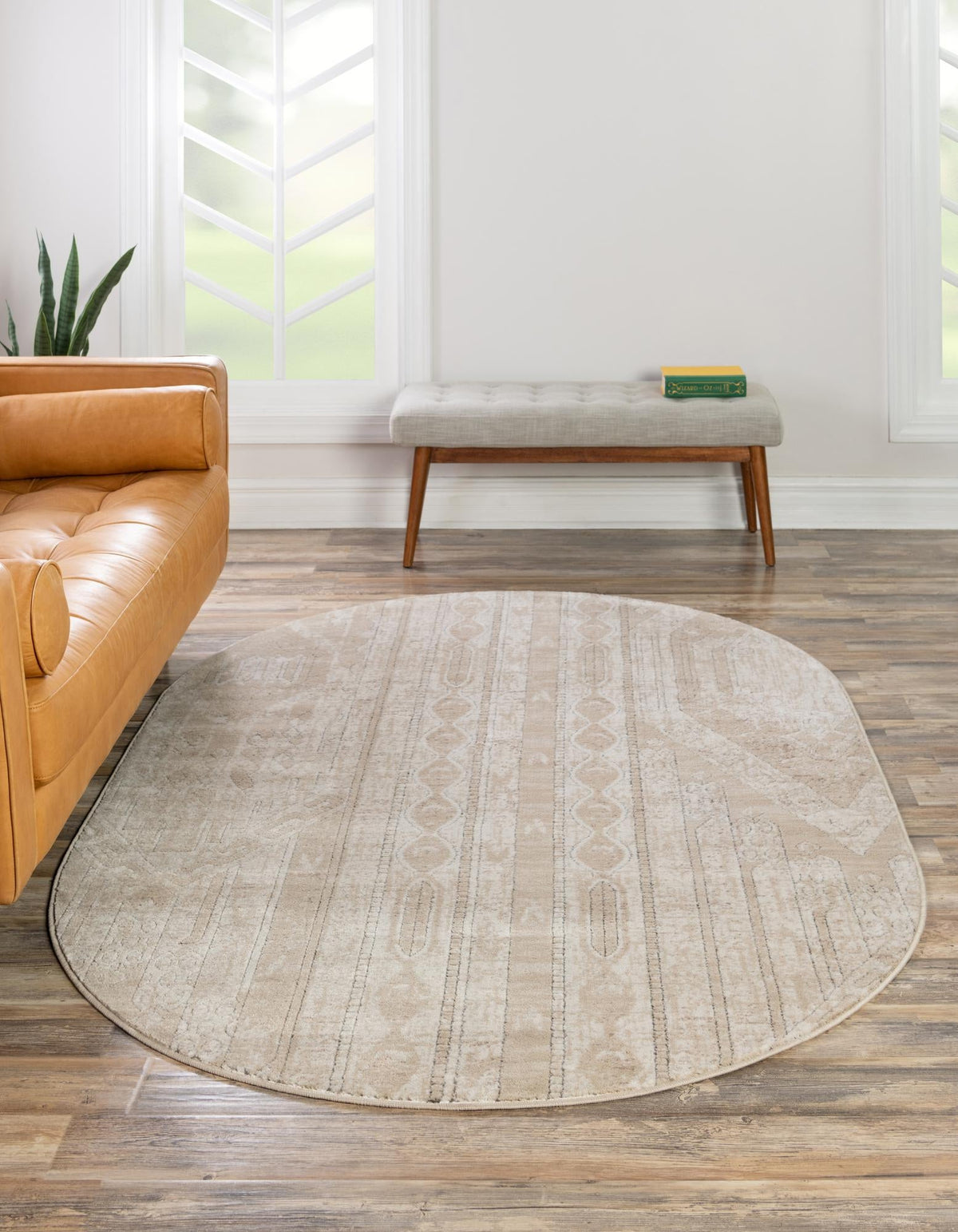 Cascade Range Collection Area Rug - Hood (Ivory) Oval Ivory  lifestyle 0