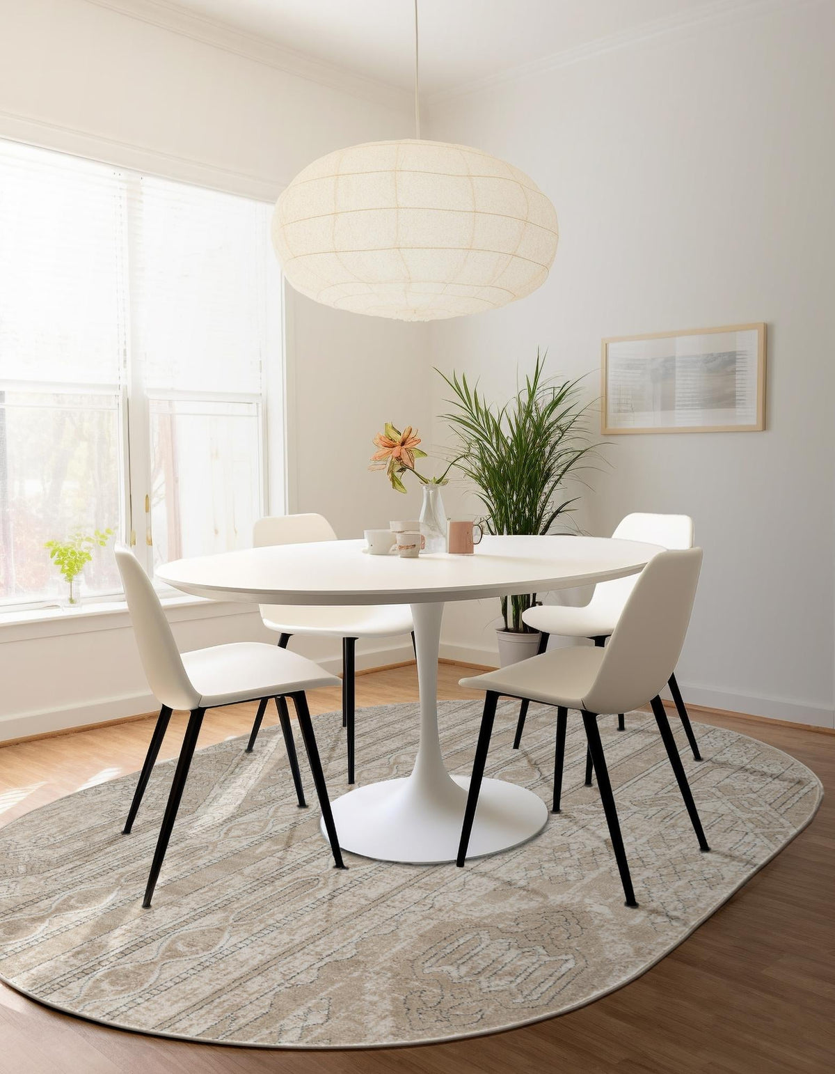 Cascade Range Collection Area Rug - Hood (Ivory) Oval Ivory  lifestyle 41