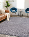 Woven Seaside Jute Collection Area Rug - Marina Rectangle White Navy  lifestyle 12