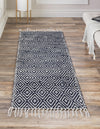 Woven Seaside Jute Collection Area Rug - Marina Runner White Navy  lifestyle 56