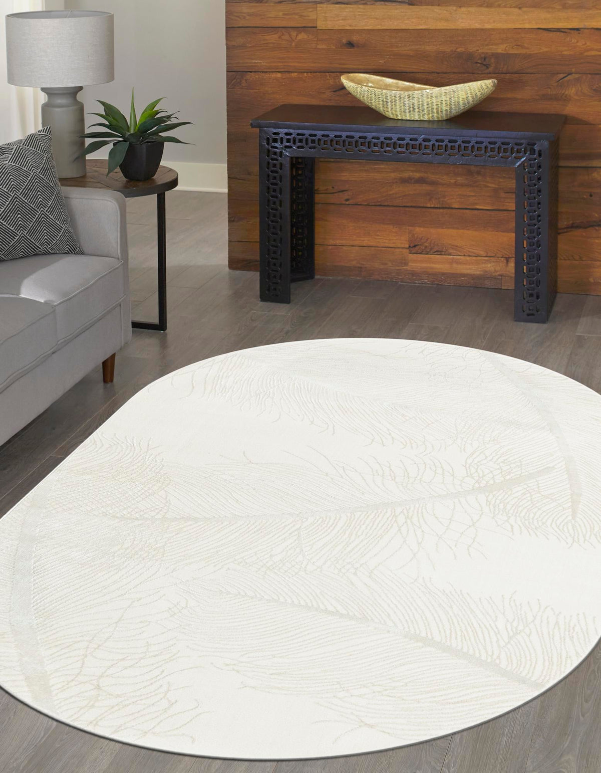 Bloomsbury Elegance Collection Area Rug -  Westminster Oval Ivory  lifestyle 60