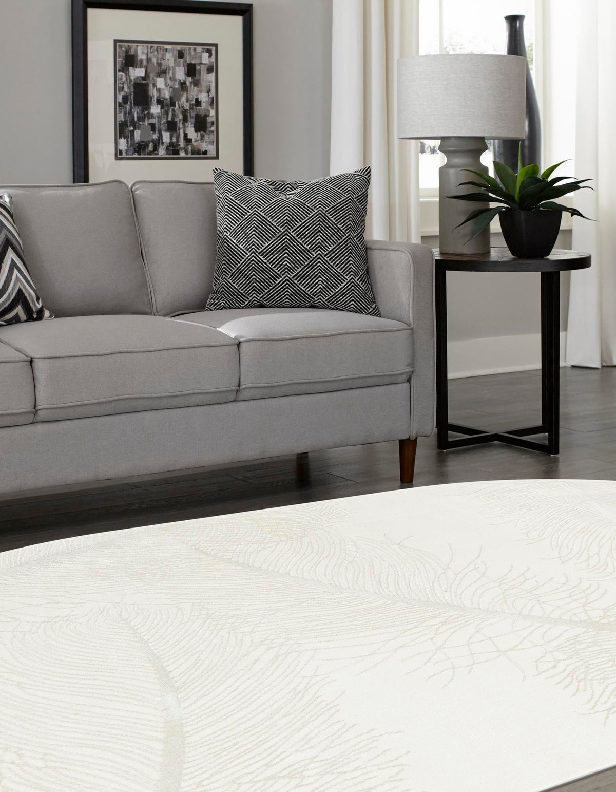 Bloomsbury Elegance Collection Area Rug -  Westminster Oval Ivory  lifestyle 72