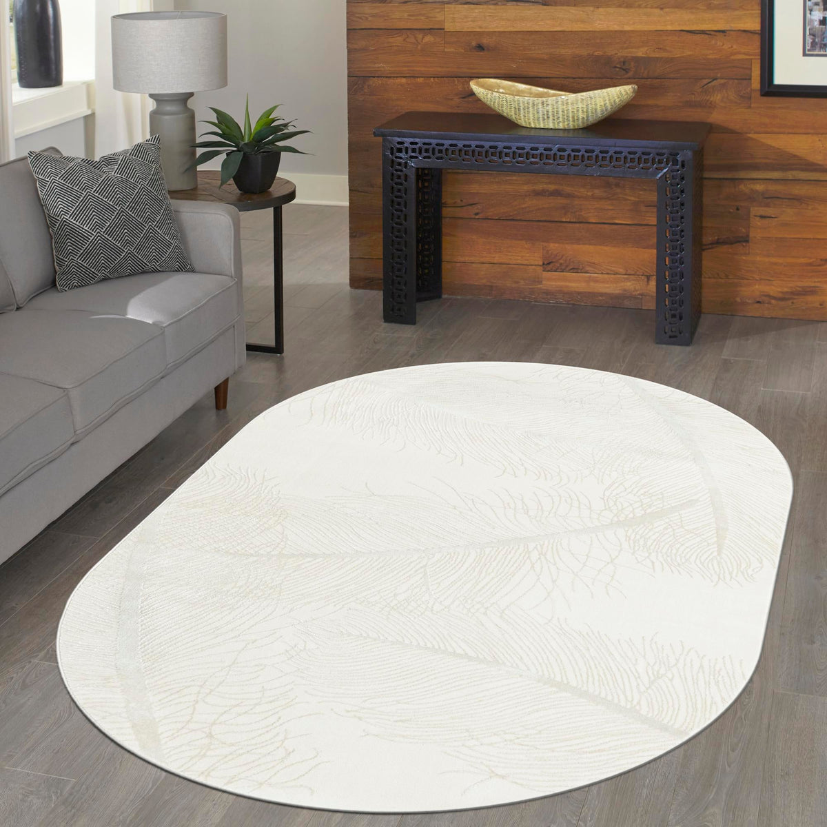 Bloomsbury Elegance Collection Area Rug -  Westminster Oval Ivory  lifestyle 110